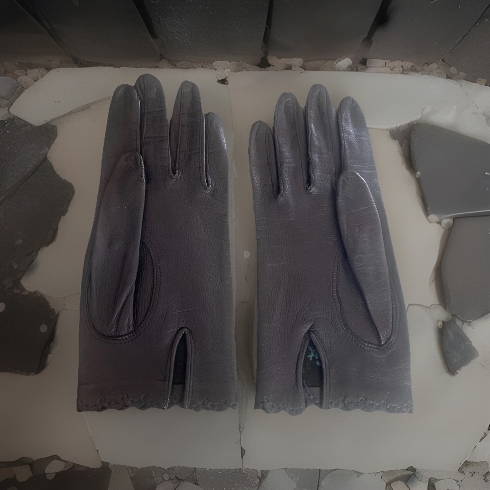 Vintage‎ Wear Right Gloves Black Leather Women's Size 7 Made In Italy